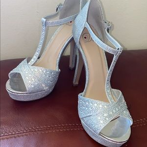 Silver high heels